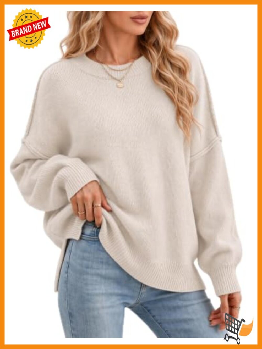 Womens Oversized Batwing Sweater Pullover Knit Tops Fall Outfits
